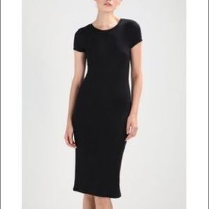 NEW Club Monaco black ribbed midi dress